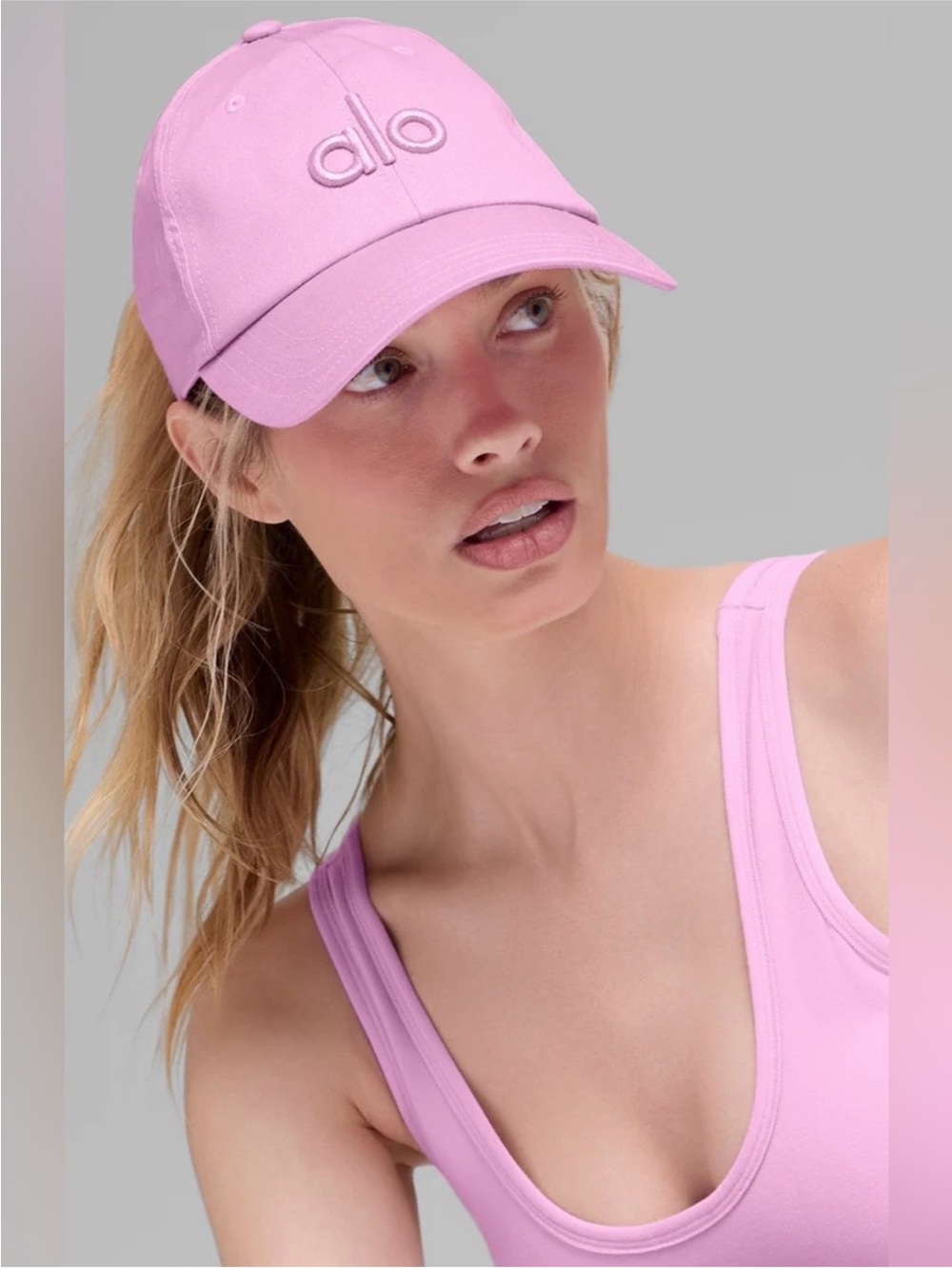 NWT Alo Yoga Off Duty Cap Hat Candy Heart Pink O/S A0648U